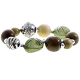 Mi Amore Stretch-Bracelet Brown/Silver-Tone