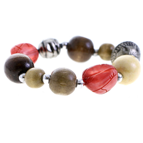 Mi Amore Stretch-Bracelet Brown/Red