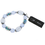 Mi Amore Flower Stretch-Bracelet Blue/Silver-Tone