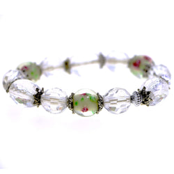 Mi Amore Flower Stretch-Bracelet Clear/Green