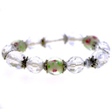 Mi Amore Flower Stretch-Bracelet Clear/Green