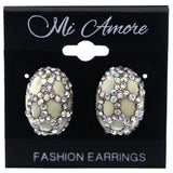 Mi Amore AB Finish Stud-Earrings White/Silver-Tone