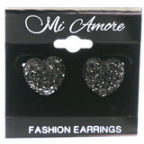 Mi Amore Heart Stud-Earrings Black