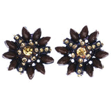 Mi Amore Flower Stud-Earrings Brown