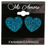 Mi Amore Heart Stud-Earrings Blue