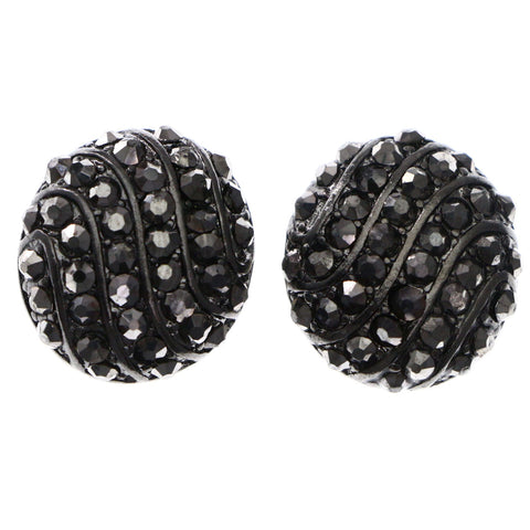 Mi Amore Stud-Earrings Black/Silver-Tone