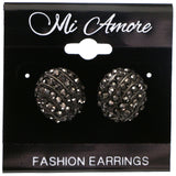 Mi Amore Stud-Earrings Black/Silver-Tone