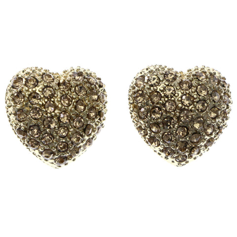 Mi Amore Heart Stud-Earrings Gold-Tone