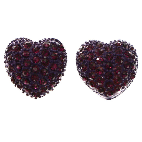 Mi Amore Heart Stud-Earrings Purple
