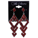 Mi Amore Drop-Dangle-Earrings Red/Silver-Tone