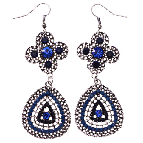 Mi Amore Dangle-Earrings Blue/Silver-Tone