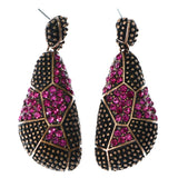 Mi Amore Antiqued Drop-Dangle-Earrings Bronze-Tone/Pink