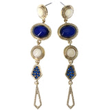 Mi Amore Drop-Dangle-Earrings Blue/Gold-Tone