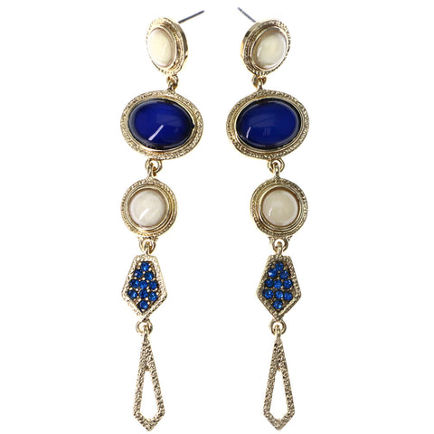 Mi Amore Drop-Dangle-Earrings Blue/Gold-Tone