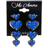 Mi Amore Heart Drop-Dangle-Earrings Blue/Black