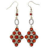 Mi Amore Dangle-Earrings Red/Gold-Tone