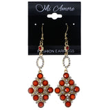 Mi Amore Dangle-Earrings Red/Gold-Tone