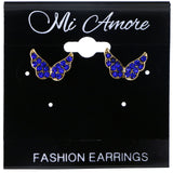 Mi Amore Angel Wings Stud-Earrings Blue/Gold-Tone