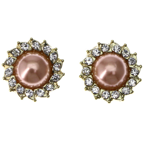 Mi Amore Stud-Earrings Pink/Gold-Tone