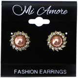 Mi Amore Stud-Earrings Pink/Gold-Tone