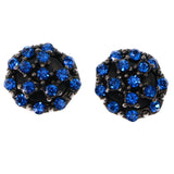 Mi Amore Flower Stud-Earrings Blue/Silver-Tone