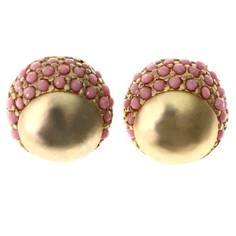 Mi Amore Stud-Earrings Gold-Tone/Pink