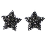 Mi Amore Star Stud-Earrings Black/Silver-Tone