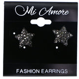 Mi Amore Star Stud-Earrings Black/Silver-Tone
