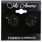 Mi Amore Flower Stud-Earrings Black
