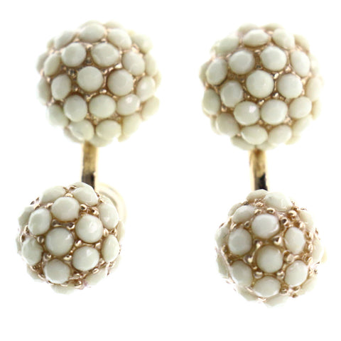 Mi Amore Stud-Earrings White/Gold-Tone