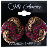 Mi Amore Stud-Earrings Bronze-Tone/Pink