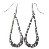 Mi Amore AB Finish Dangle-Earrings Silver-Tone