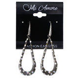 Mi Amore AB Finish Dangle-Earrings Silver-Tone