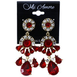 Mi Amore Drop-Dangle-Earrings Red/Gold-Tone