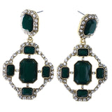 Mi Amore Drop-Dangle-Earrings Green/Silver-Tone