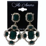 Mi Amore Drop-Dangle-Earrings Green/Silver-Tone