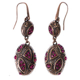 Mi Amore Dangle-Earrings Pink/Bronze-Tone