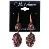 Mi Amore Dangle-Earrings Pink/Bronze-Tone