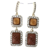 Mi Amore Drop-Dangle-Earrings Brown/Gold-Tone