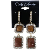 Mi Amore Drop-Dangle-Earrings Brown/Gold-Tone