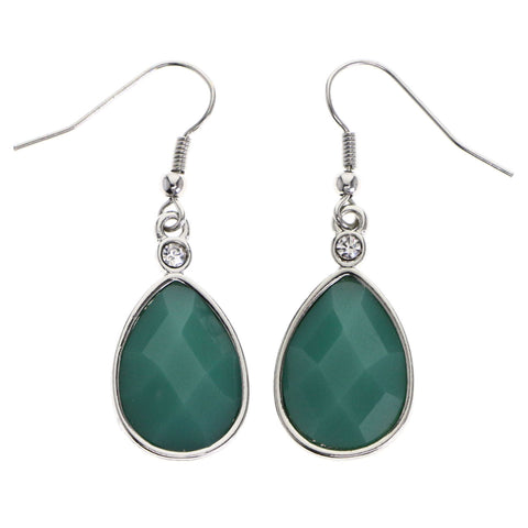 Mi Amore Dangle-Earrings Green/Silver-Tone