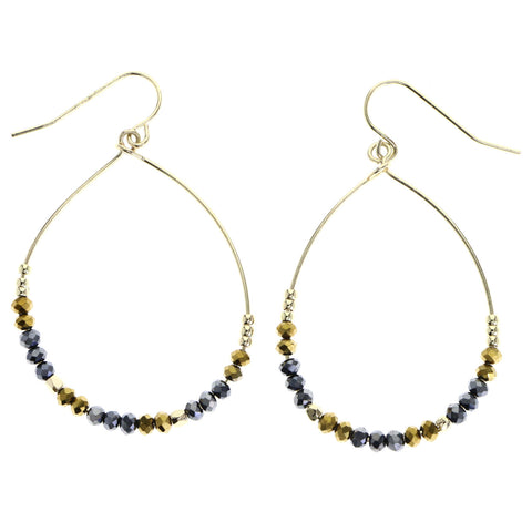 Mi Amore Dangle-Earrings Gold-Tone/Dark-Silver