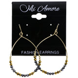 Mi Amore Dangle-Earrings Gold-Tone/Dark-Silver