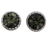 Mi Amore Post-Earrings Green/Silver-Tone