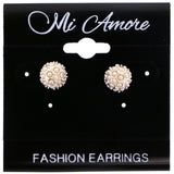 Mi Amore Post-Earrings Silver-Tone/Peach