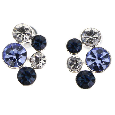 Mi Amore Post-Earrings Blue/Silver-Tone