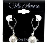 Mi Amore Dangle-Earrings White/Silver-Tone