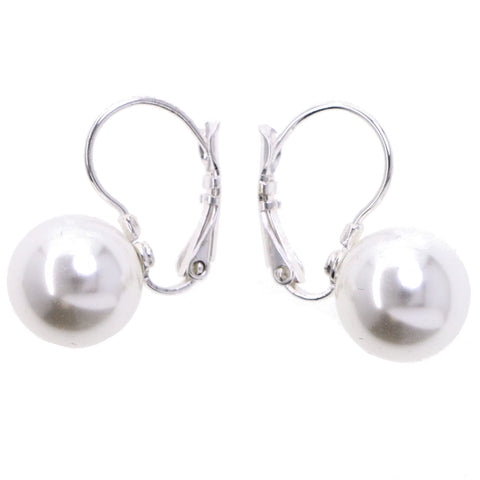 Mi Amore Dangle-Earrings White/Silver-Tone