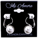 Mi Amore Dangle-Earrings White/Silver-Tone