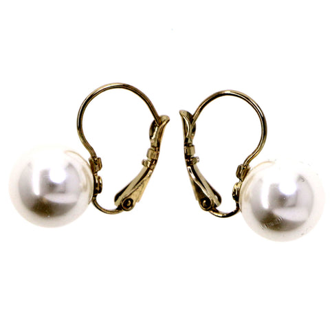 Mi Amore Dangle-Earrings White/Gold-Tone